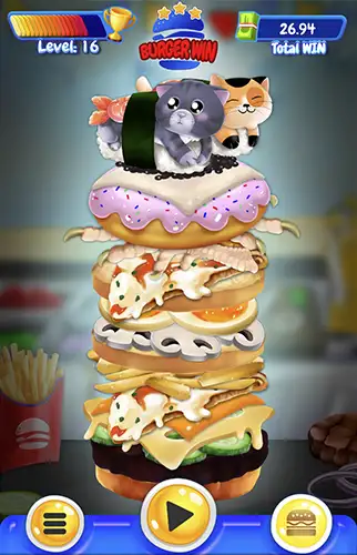 Características de la descarga de la aplicación Burger Win